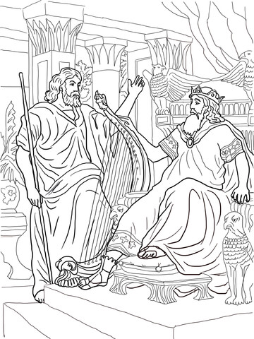 King David And Nathan Coloring Page